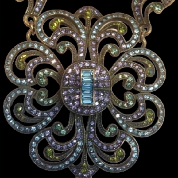 Heidi Daus Swarovski Crystal,Blue Bead Vintage Necklace, RARE - Picture 8 of 11